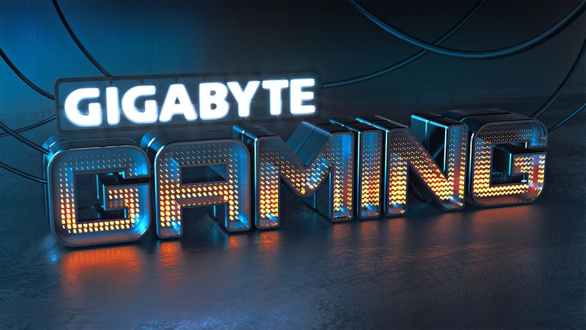 Gigabyte gaming in lit-up text