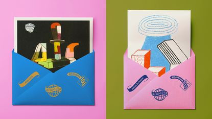 colourful illustrated cards and envelopes