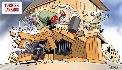 Political Cartoon World ISIS Turkish Campaign