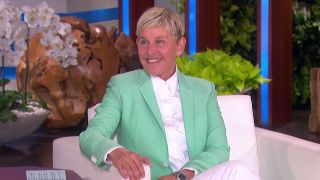 Ellen interviewing Javier Bardem during the final season of her show.