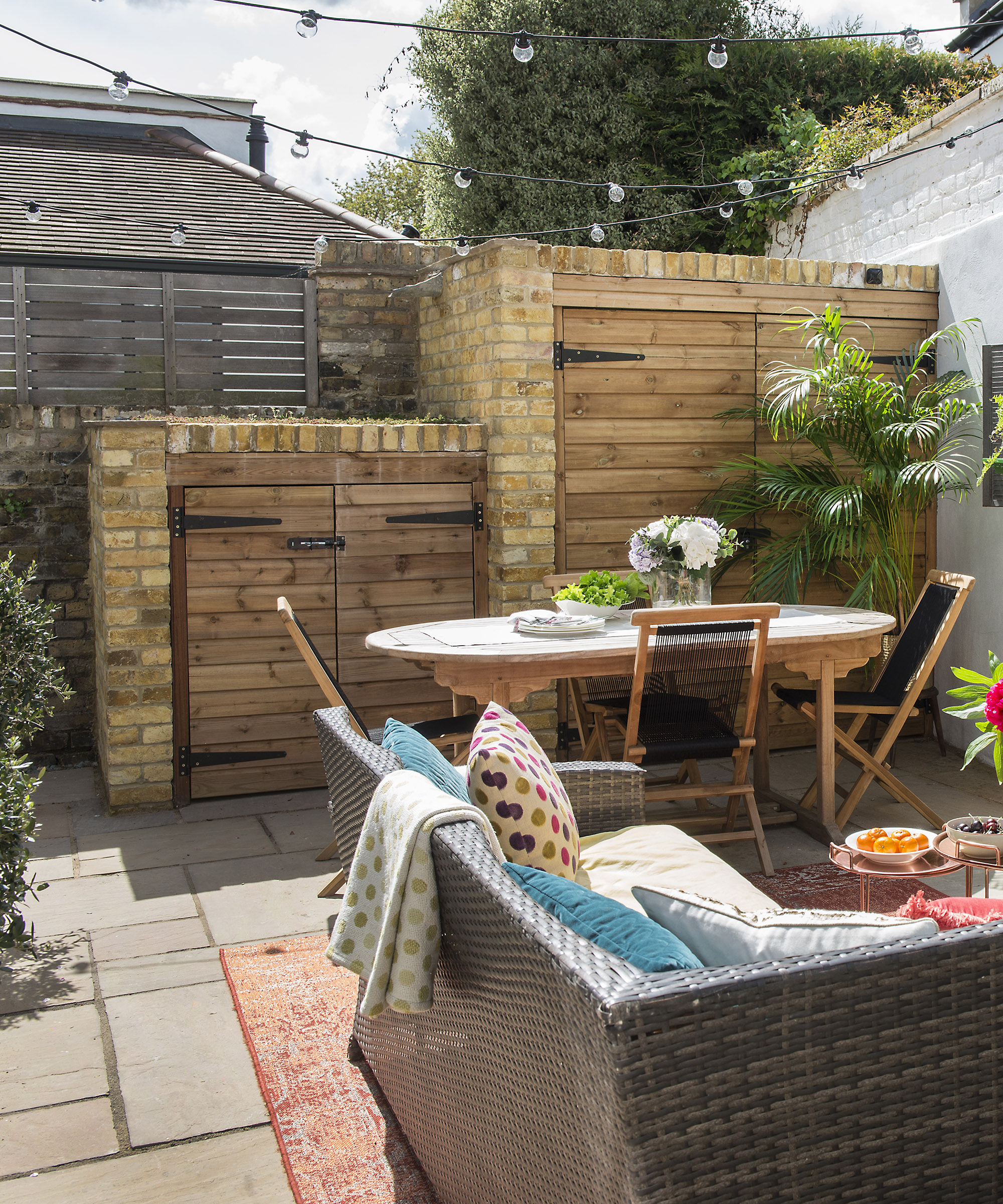 garden makeover with built in bike storage