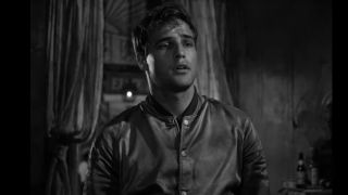 Marlon Brando in black and white in A Street Car Named Desire