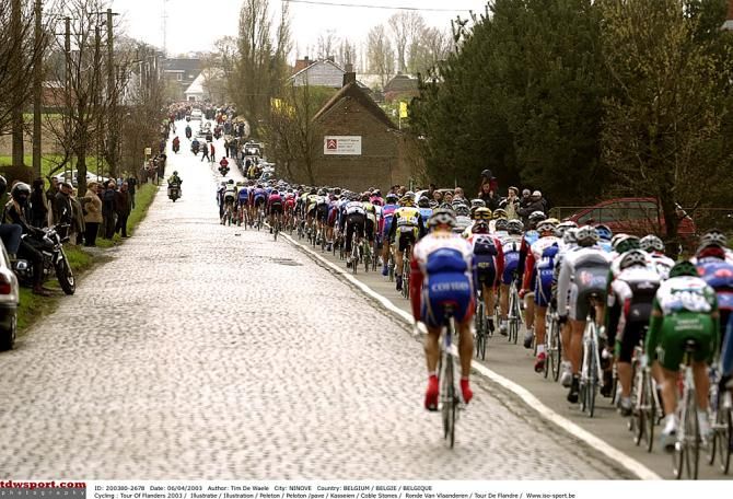 Choosing the smooth side over the cobbles is important in the Tour of Flanders