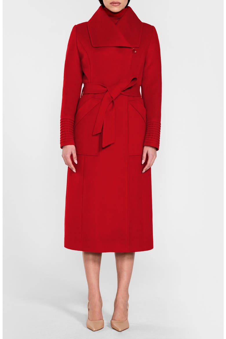 Wide Collar Alpaca &amp;amp; Wool Wrap Coat