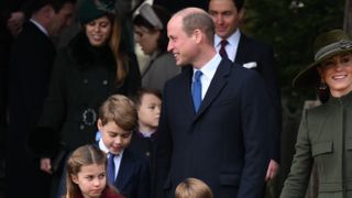 The royals leave at the end of the Royal Family's traditional Christmas Day service