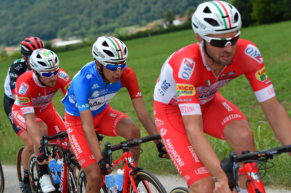 Ivan Sosa (Androni-Giocattoli) leads the overall classification during stage 4 at Adriatica Ionica Race