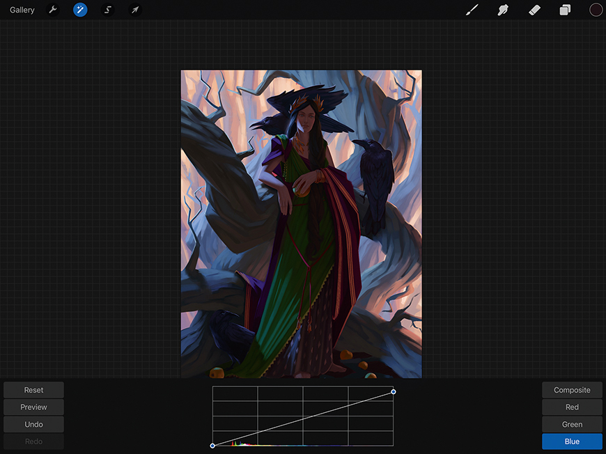 Procreate tutorial: dramatic female figure