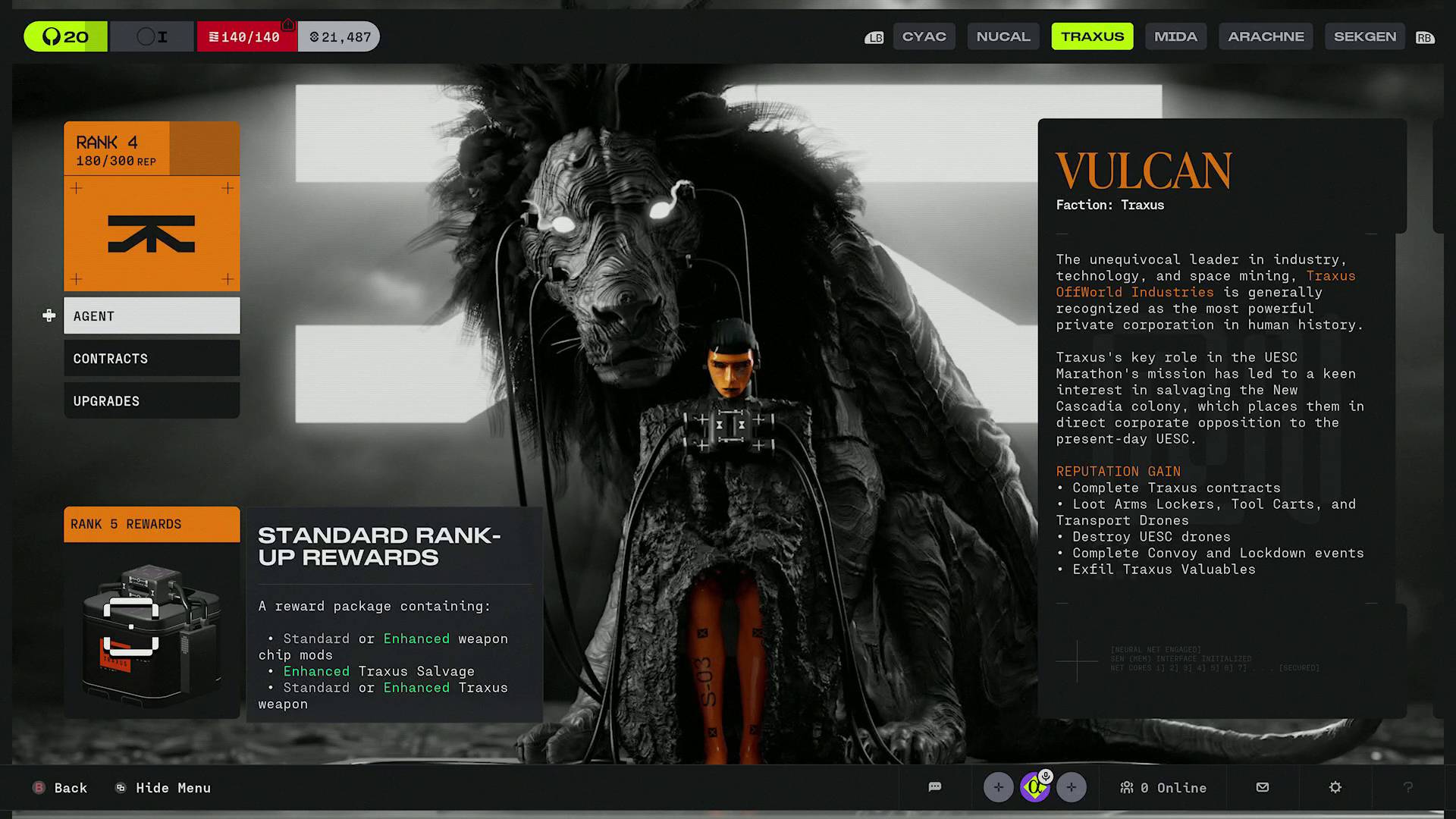 Marathon Factions Traxus agent Vulcan