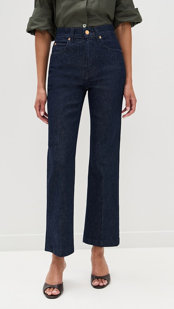 The Blind Crease Crop Jeans - Dark Raw