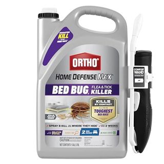 Ortho Home Defense Max Bed Bug, Flea and Tick Killer - With Ready-To-Use Comfort Wand, in 1 Gallon gray bottle with black and white lid and handle