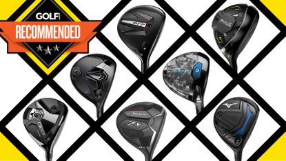 A mixture of different fairway woods in a grid system