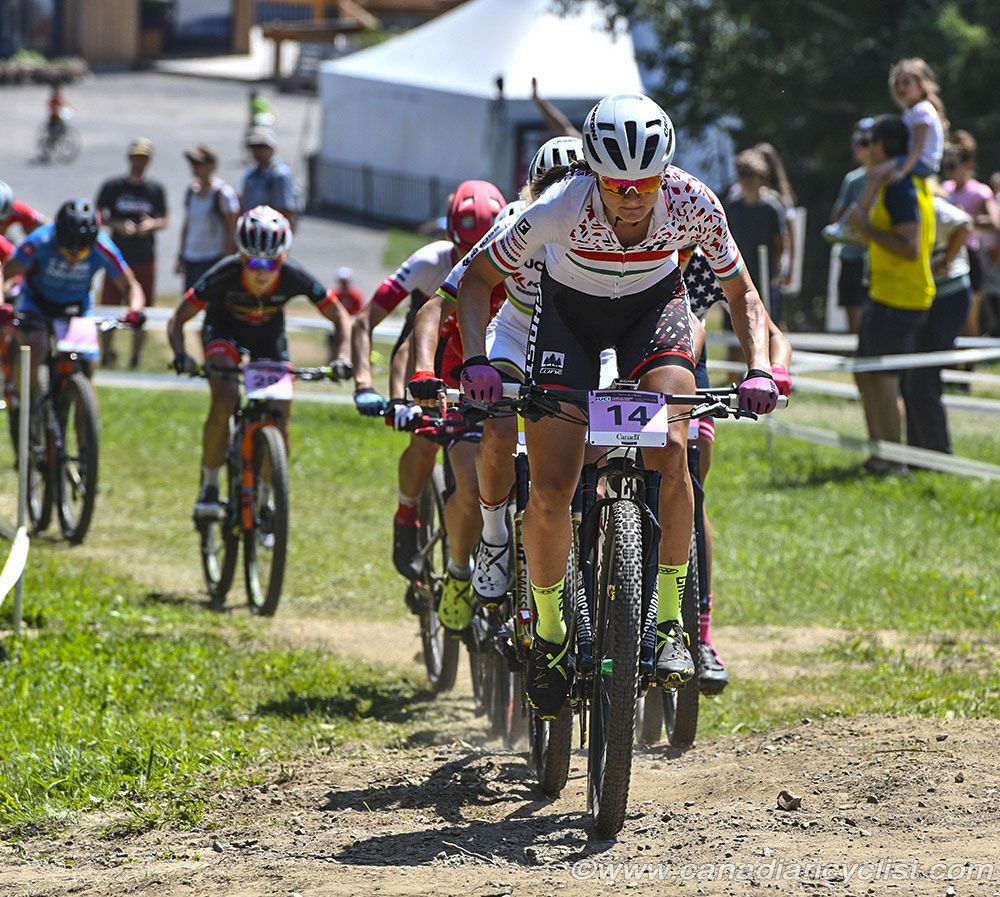 Barbara Benko (Hun) Ghost Factory Racing leading on start loop