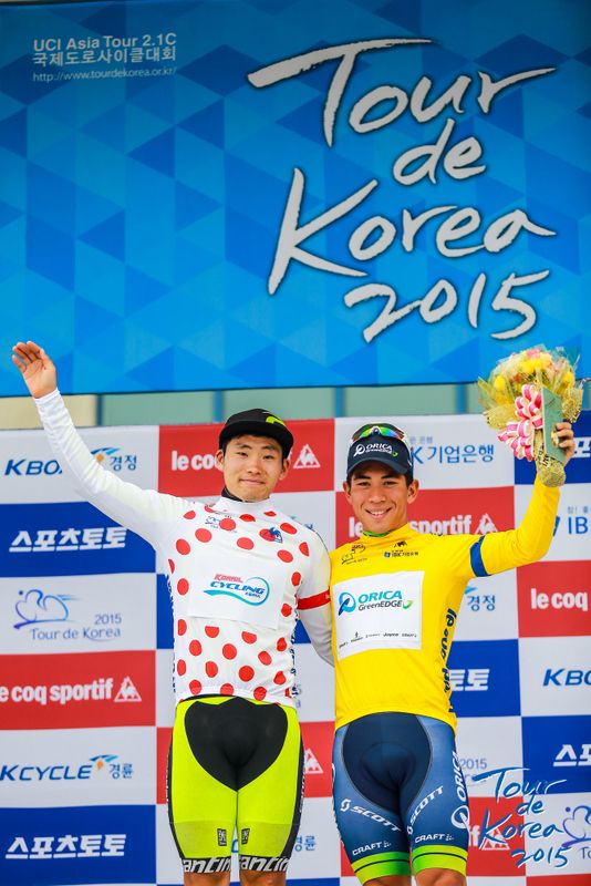 The KOM and race leader on the jersey