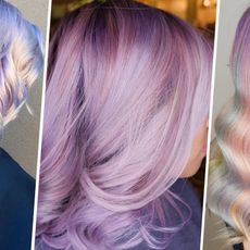 Hairstyle, Purple, Violet, Lavender, Style, Hair coloring, Colorfulness, Blond, Long hair, Brown hair, 