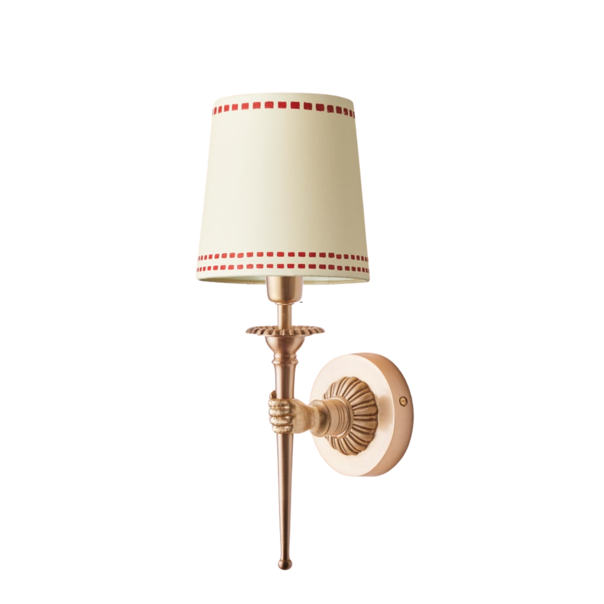a whimsical wall sconce with a shade
