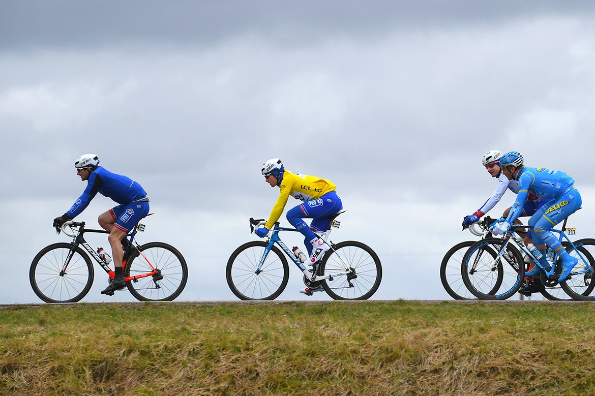 Arnaud Demare (FDJ) in yellow on stage 3 of Paris-Nice