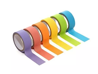 a rainbow colored set of washi tapes