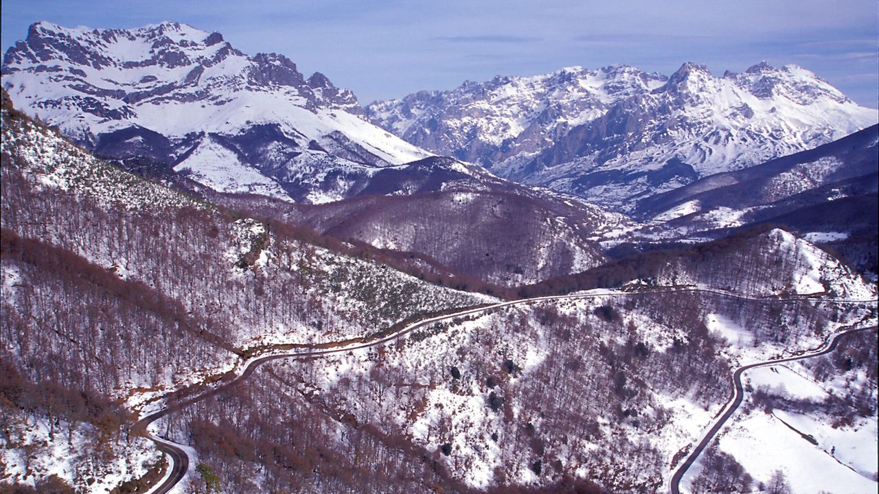 A photo of snow-capped mountains