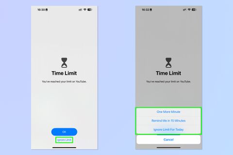 how do i get rid of time limits on my phone