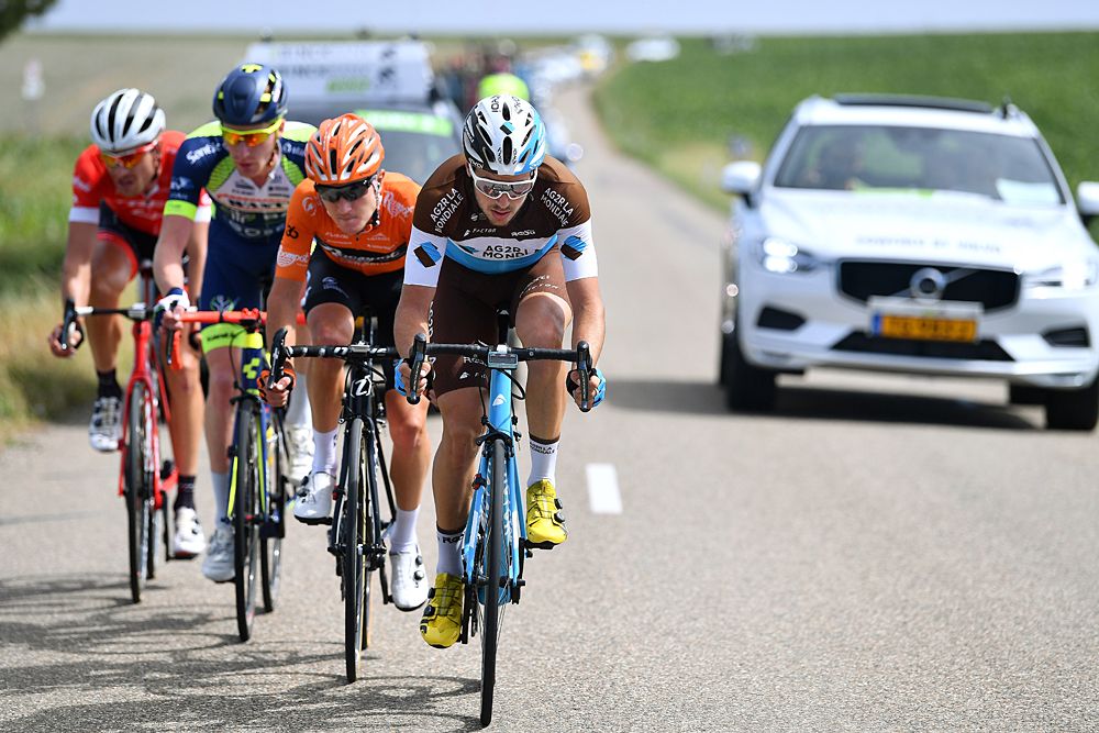 BinckBank Tour stage 6 breakaway: Frederik Backaert (Wanty Groupe Gobert), Matthias Brandle (Trek-Segafredo), Nick Van Der Lijke (Roompot-Nederlandse Loterij) and Alexis Gougeard (AG2R La Mondiale)