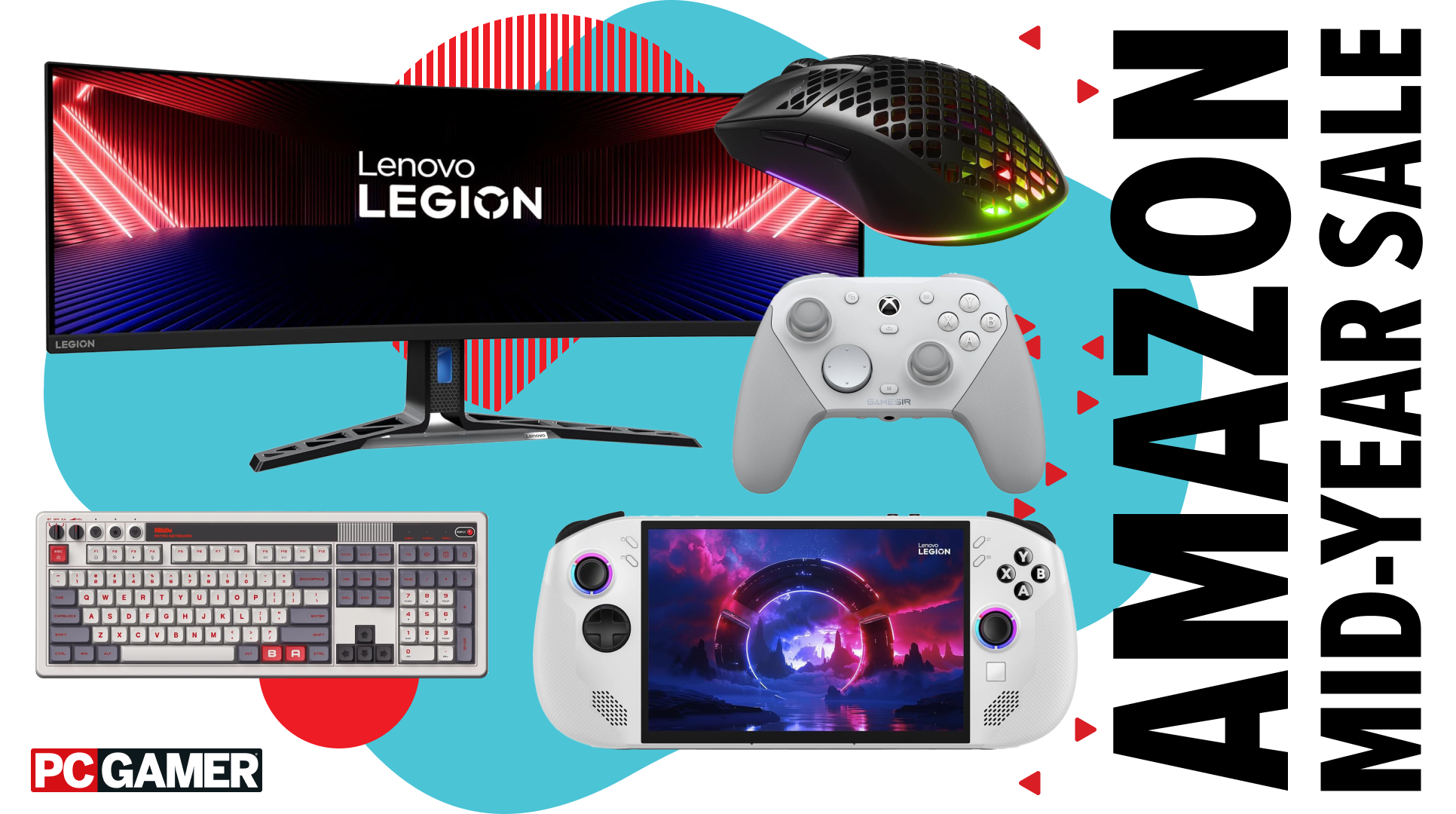 A collage of PC gaming gear