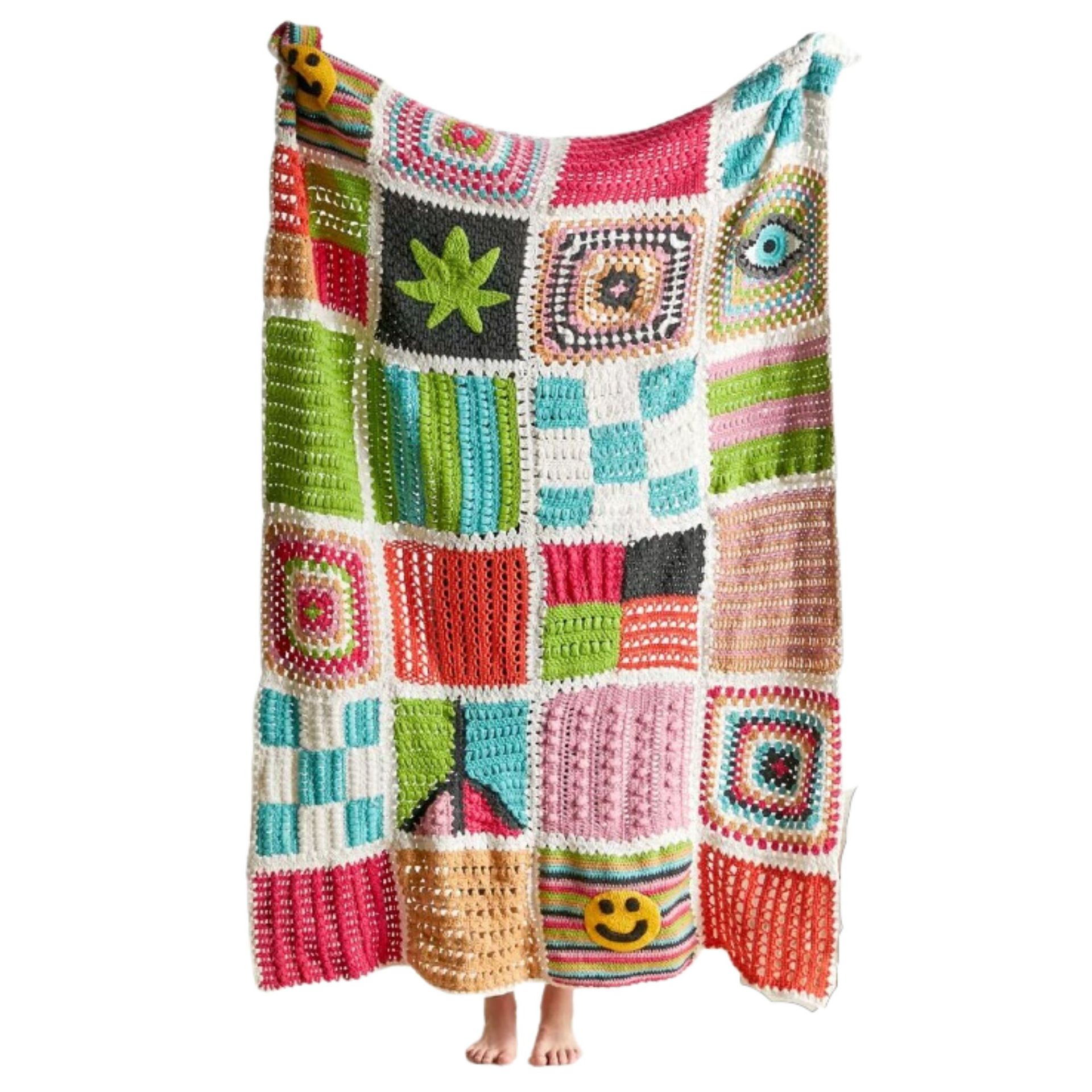 Selimut rajut warna-warni