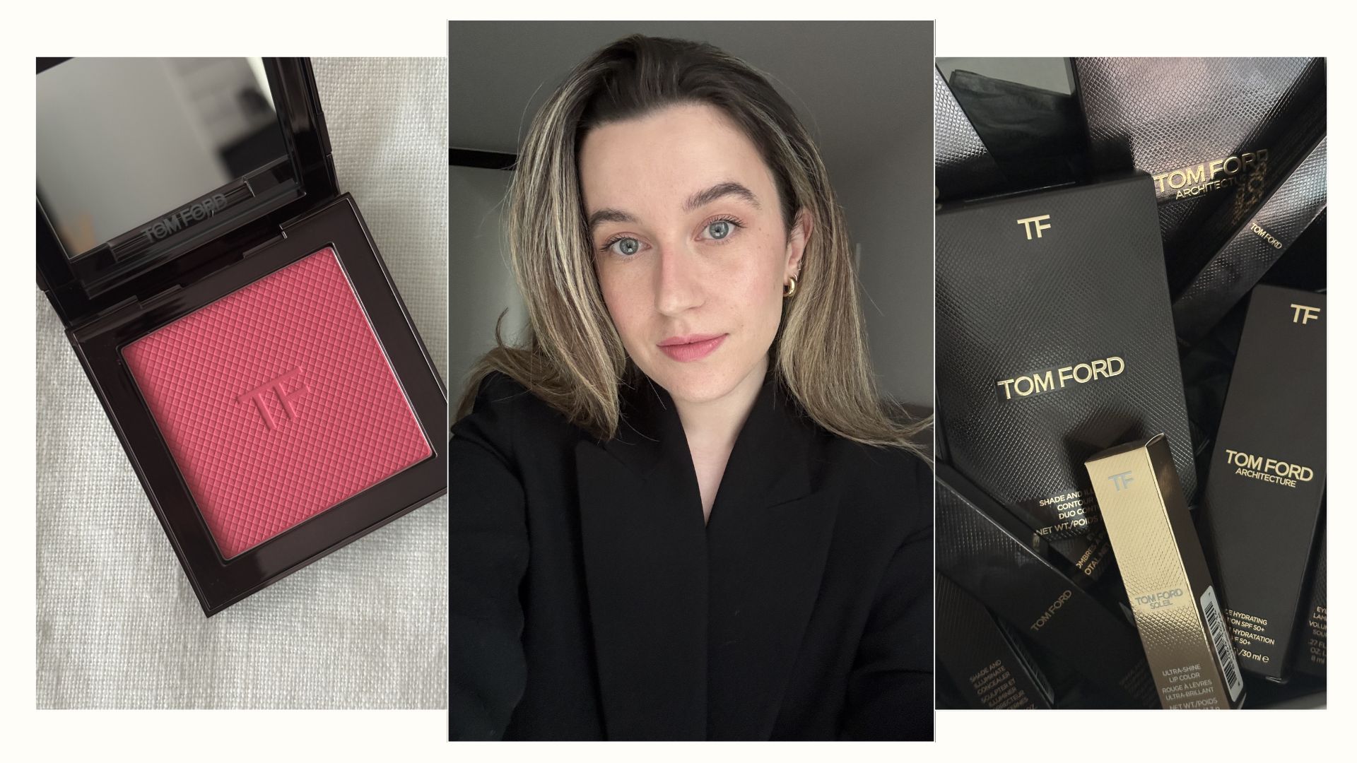 Deputy beauty editor Grace Lindsay testing a full face of Tom Ford makeup
