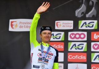 Quinten Hermans (Intermarché-Wanty Gobert) celebrates his second place finish at Liege-Bastogne-Liege