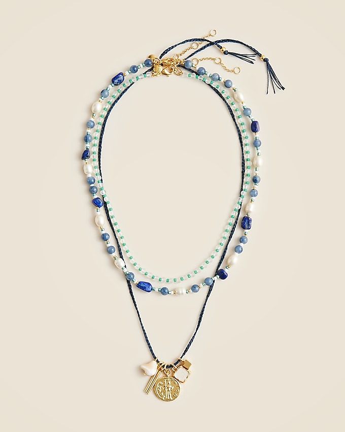 Beaded Charm Layered Necklace