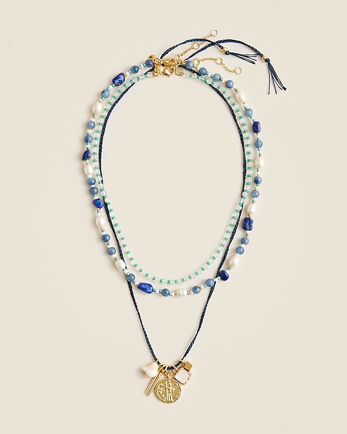 Beaded Charm Layered Necklace