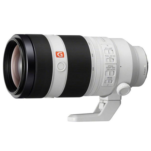 Sony FE 100-400mm f/4.5-5.6 GM OSS on a white background