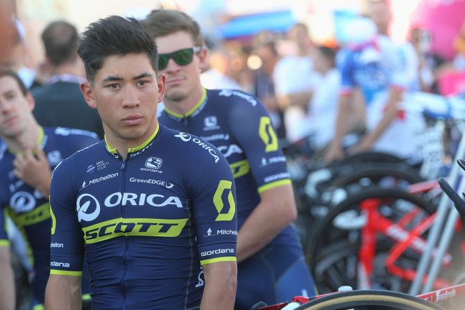 Caleb Ewan with a face of concentration