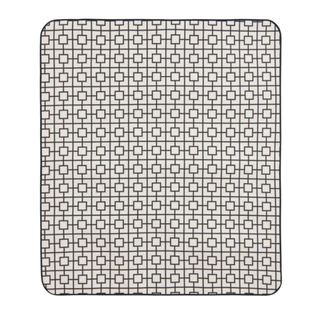 Black patterned geometric picnic blanket