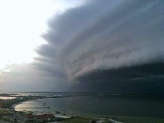This photo, allegedly a shot of Hurricane Irene approaching land in Aug. 2011, is Photoshopped.