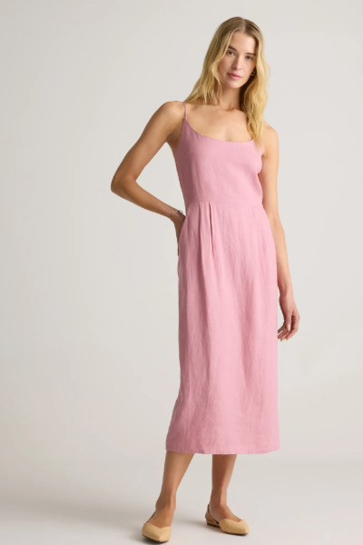 Quince, 100% European Linen Scoop Neck Midi Dress