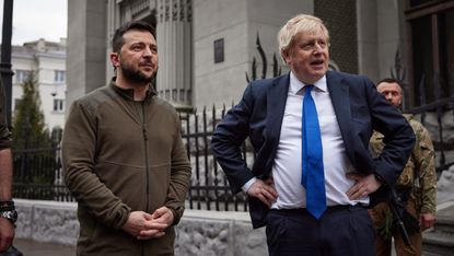 Boris Johnson and Volodymyr Zelenskyy