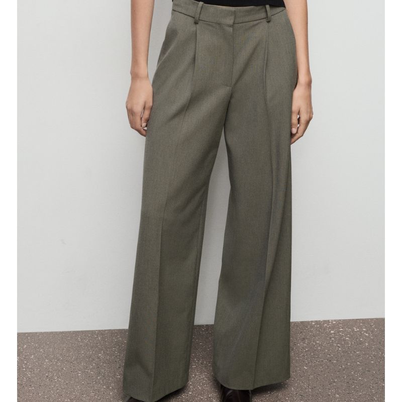 Mango , Pleated Straight-leg Suit Trousers