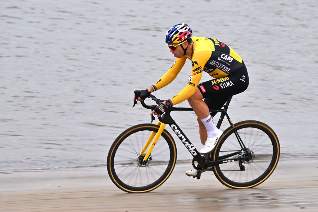 ANTWERP BELGIUM DECEMBER 23 Wout van Aert of Belgium and Team JumboVisma competes during the 17th UCI Cyclocross World Cup Antwerpen 2023 Mens Elite on December 23 2023 in Antwerp Belgium Photo by Luc ClaessenGetty Images