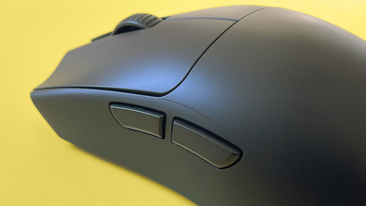 The Razer Viper V3 Pro mouse against a yellow background.