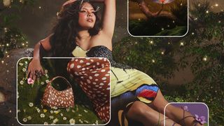 An image of a woman reclining in a forest demonstrating the wilderkind trend in art and fashion