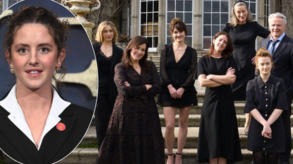 Louisa Harland cut out image alongside the rest of the cast for The Walsh Sisters.