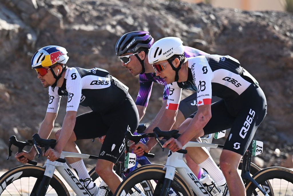 Tom Pidcock in action at the AlUla Tour