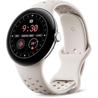 The Google pixel Watch 3 on a white background.