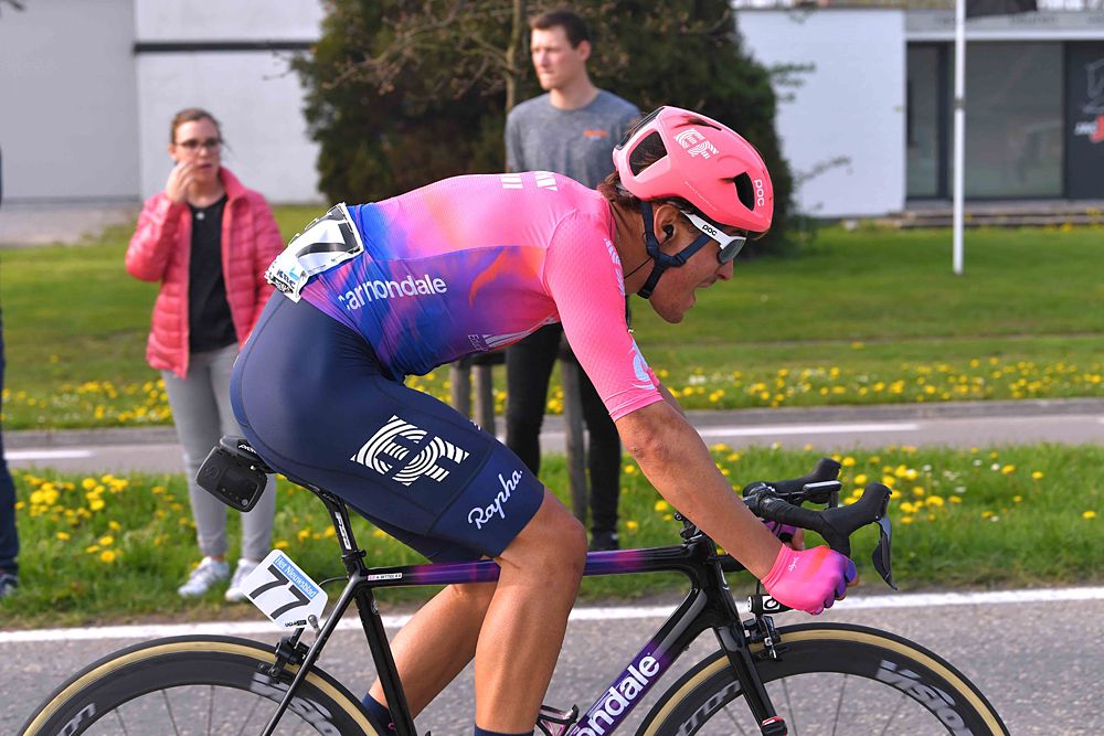 Alberto Bettiol (EF Education First) in a solo breakaway at the Tour of Flanders
