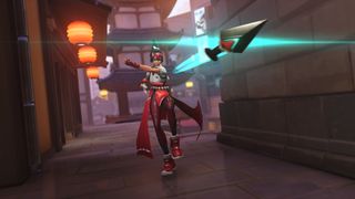 Overwatch 2 Kiriko fires a Kunai