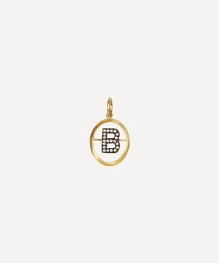 18ct Gold B Diamond Initial Pendant