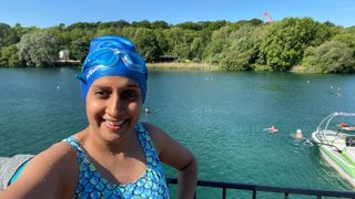 Minreet Kaur swimming