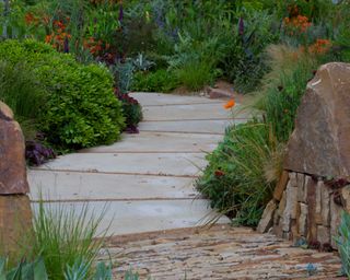 natural stone garden path slabs