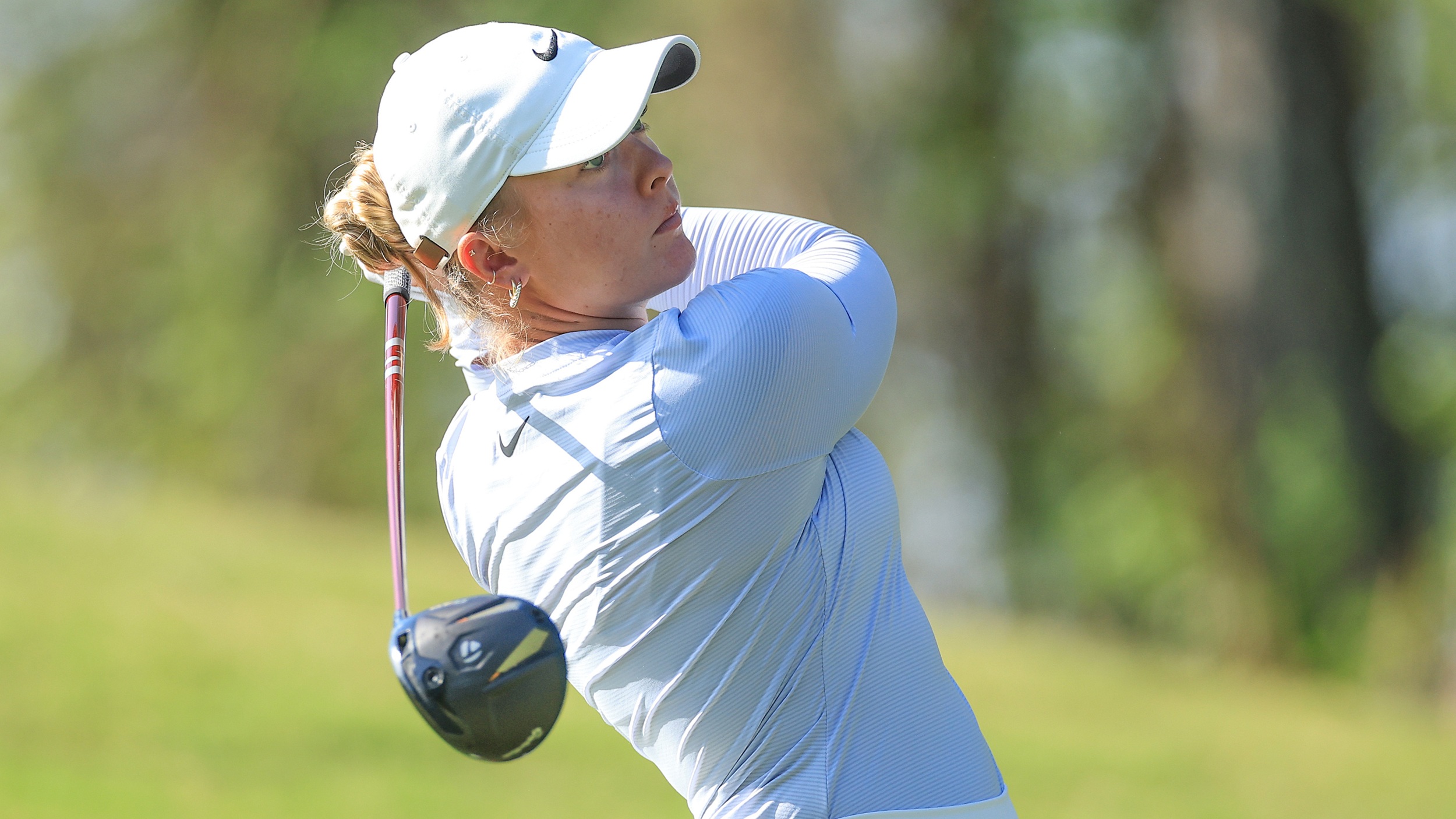Bailey Shoemaker pictured hitting a shot at the Augusta National Women's Amateur at Champions Retreat
