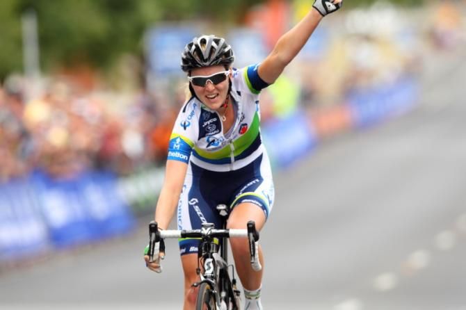 Gracie Elvin (Orica - AIS) winning the Championship